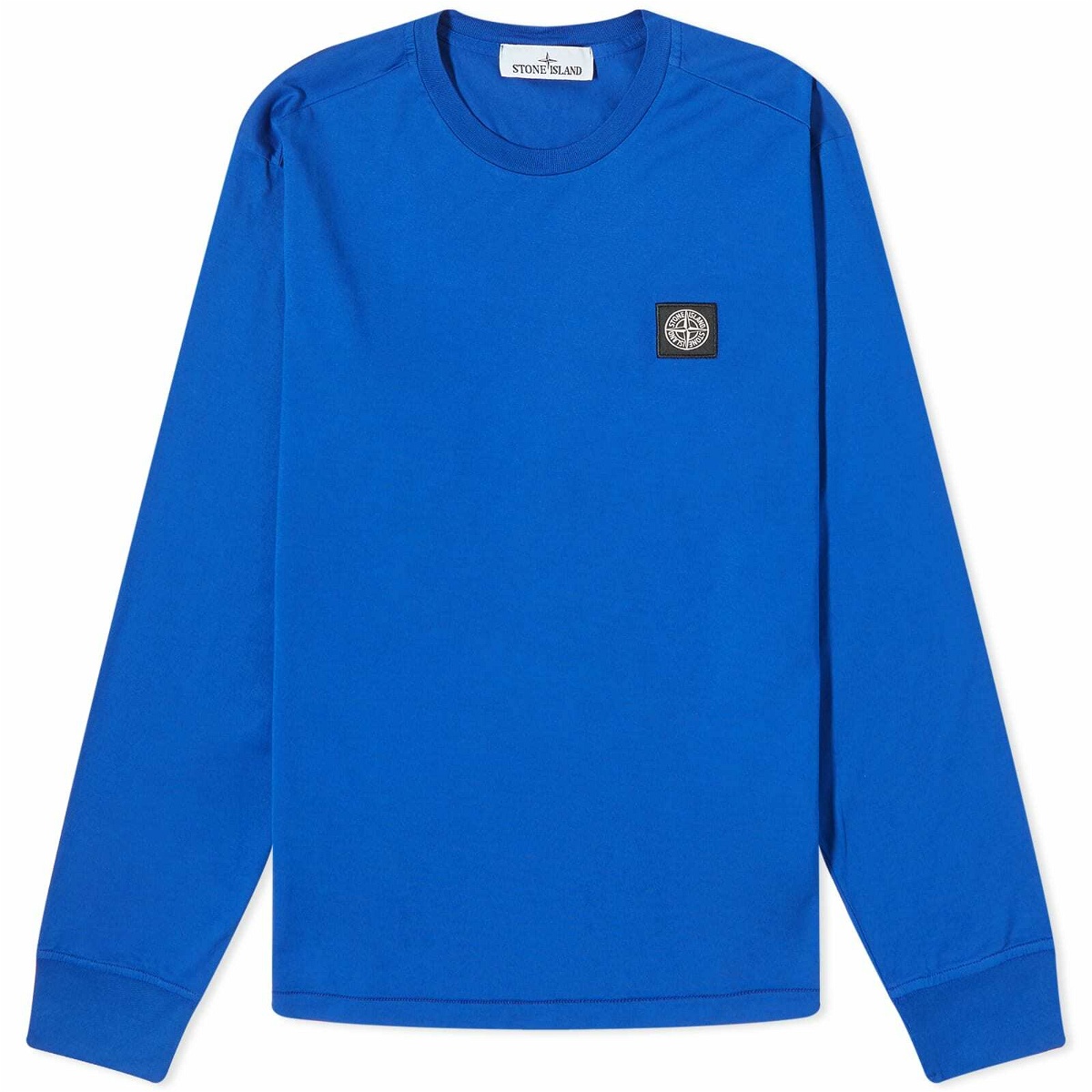 Photo: Stone Island Men's Long Sleeve Patch T-Shirt in Bright Blue