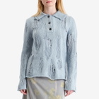 Acne Studios Women's Kummer Natural Cord Mouline Polo Neck Jumper in Light Blue