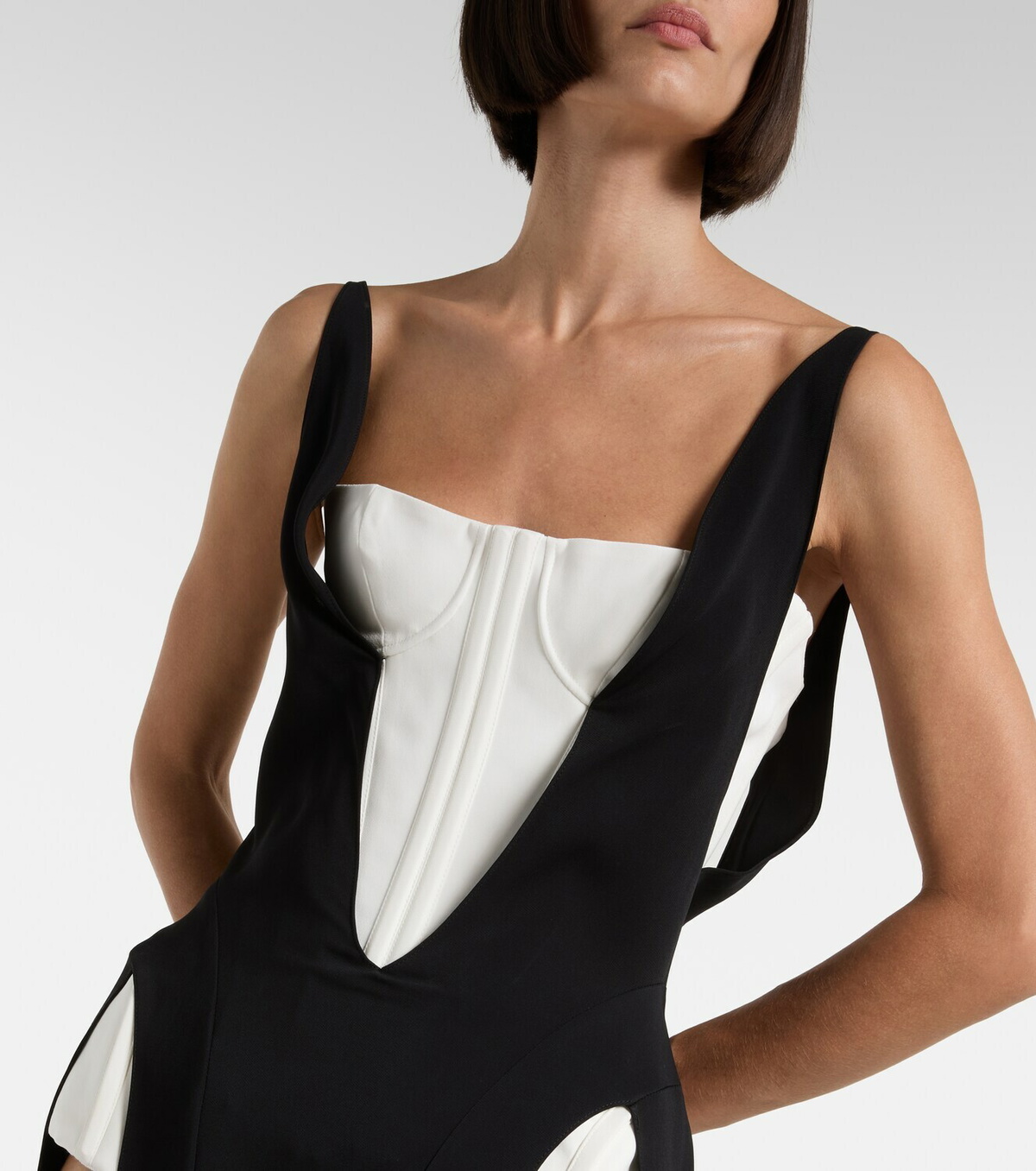 Mugler re/edit crêpe corset gown