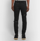 RtA - Skinny-Fit Webbing-Trimmed Denim Jeans - Black