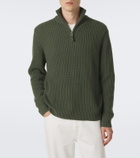 Allude Wool and cashmere half-zip sweater