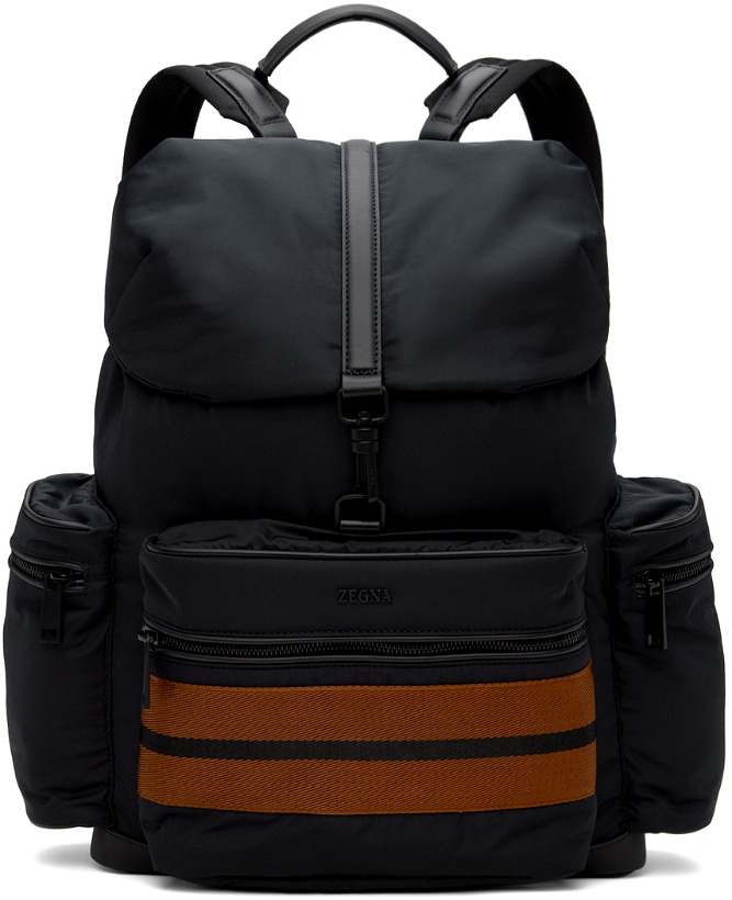 Photo: ZEGNA Black Technical Fabric Special Backpack