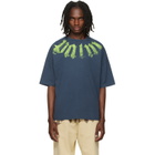 Palm Angels Navy Big Neck Logo Loose T-shirt