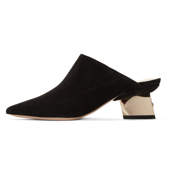 Nicholas Kirkwood Black Suede Veronika Mules Nicholas Kirkwood