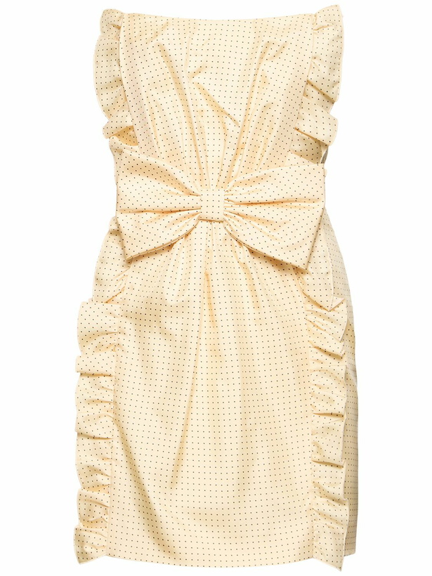 Photo: ALESSANDRA RICH Polka Dot Silk Twill Mini Bustier Dress