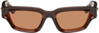 Bottega Veneta Brown Sharp Square Sunglasses