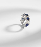 Suzanne Kalan 18kt white gold ring with sapphires and diamonds