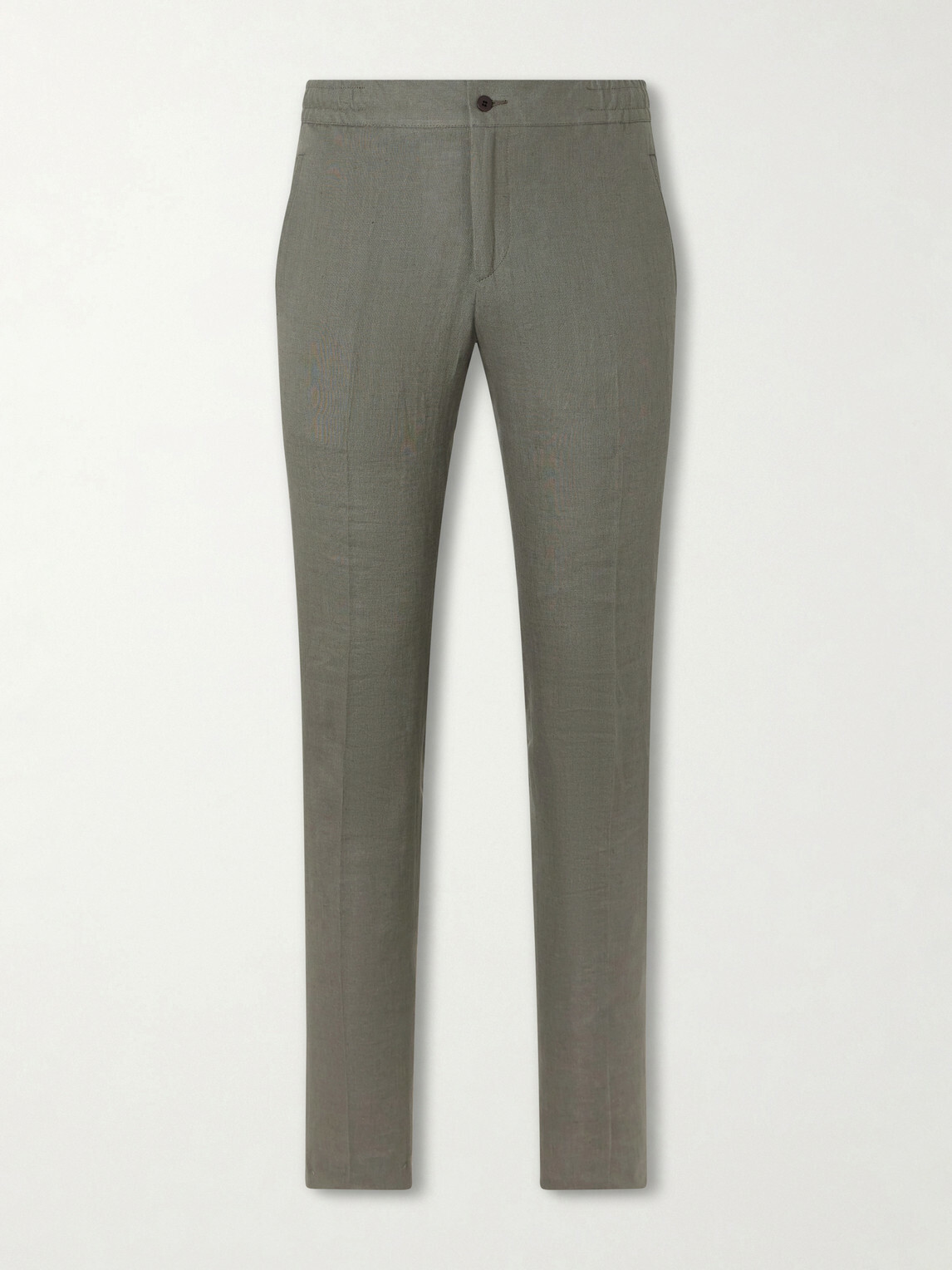 Kiton - Tapered Linen Trousers - Green