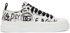 Dolce & Gabbana White & Black Logo Print Portofino Light Snekers