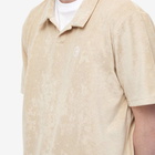 Polar Skate Co. Men's Open Collar Terry Polo Shirt in Sand