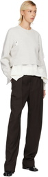 sacai Gray & White Sponge Sweat & Nylon Twill Sweatshirt