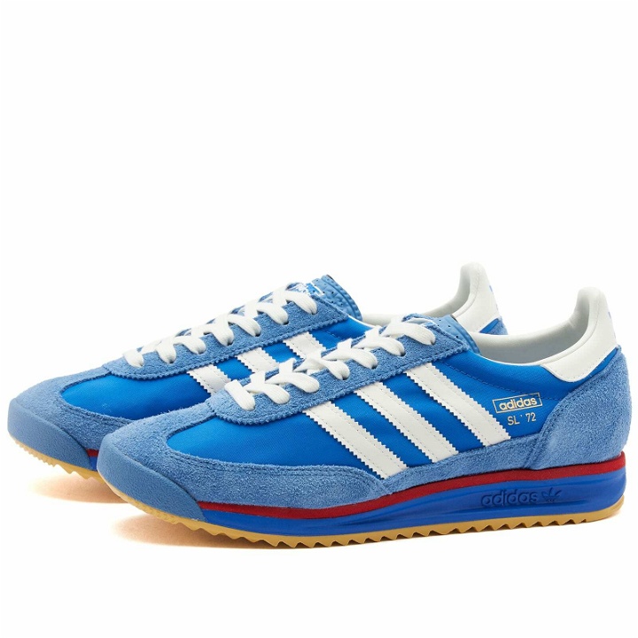 Photo: Adidas SL 72 RS Sneakers in Blue/Core White/Better Scarlet