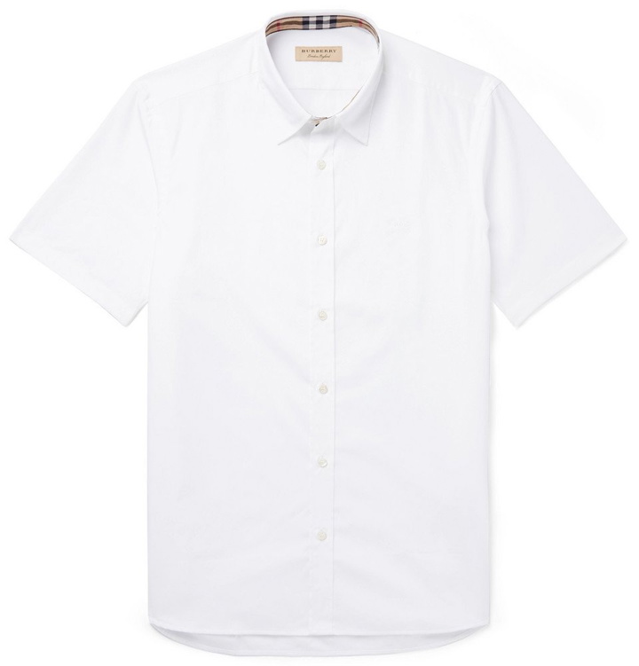 Photo: Burberry - Cotton-Blend Poplin Shirt - White