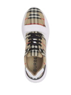 BURBERRY - Check Motif Leather Sneakers