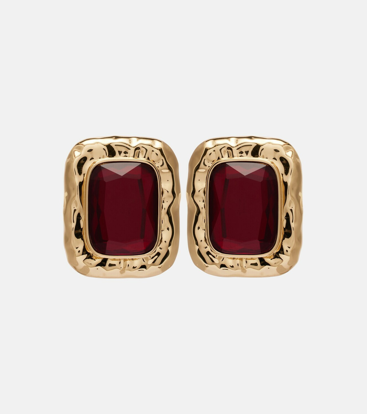 Self-Portrait Embellished gold-plated earrings