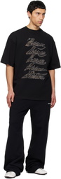 We11done Black 'WE11DONE' Multi Logo T-shirt