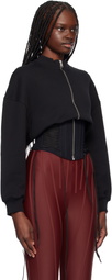 Mugler Black Laced Corset Track Jacket
