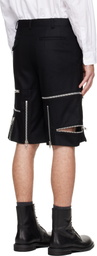 Comme des Garçons Homme Plus Black Wool Nylon Flannel Shorts