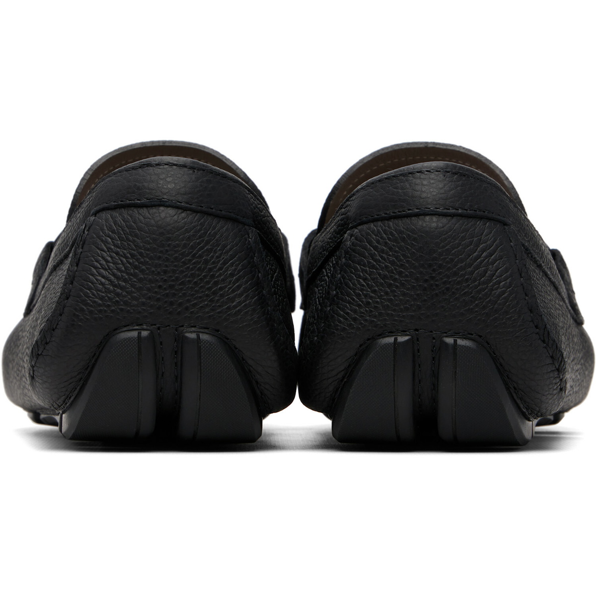 Ferragamo Black Gancini Driver Ornament Loafers