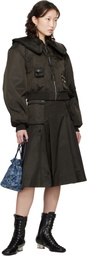 GANNI Brown Duchesse Nylon Bomber Jacket