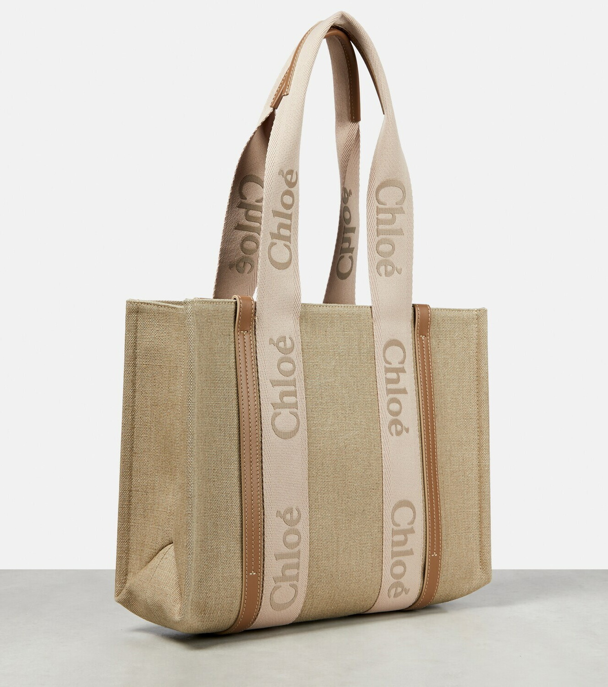 Chloé Woody Medium canvas tote bag