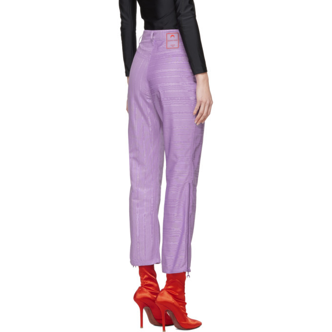 Marine Serre Purple Moire Trousers Marine Serre