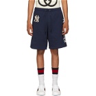 Gucci Navy NY Yankees Edition Patch Sweat Shorts