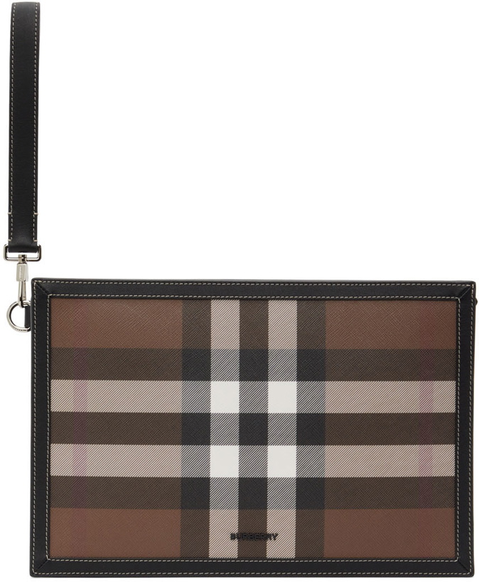 Photo: Burberry Brown E-Canvas Check Document Holder