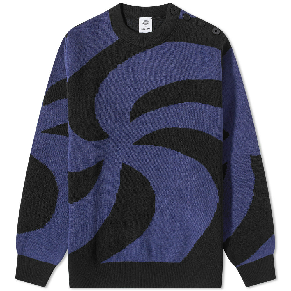 Soulland x Armor-Lux Button Crew Knit in Black Soulland
