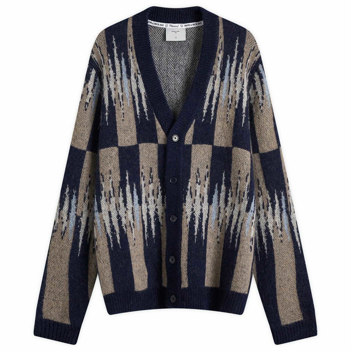 Percival Men's Chromatic Cardigan in Ecru