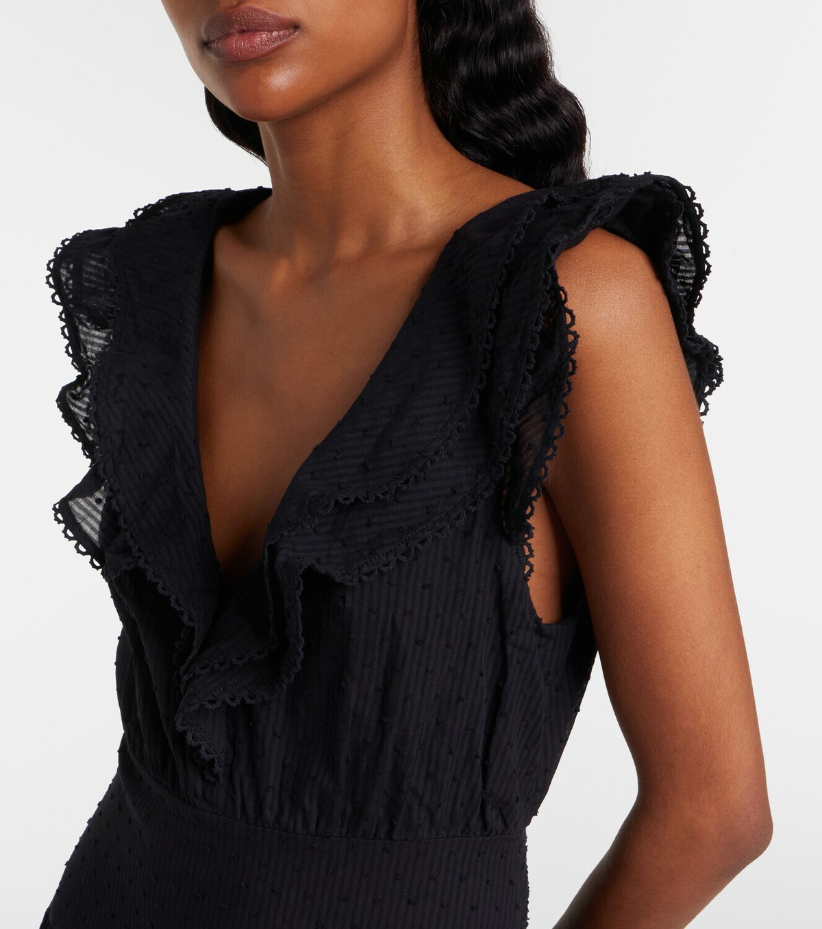 Poupette St Barth Della ruffled cotton minidress