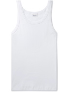 SCHIESSER - Friedrich Logo-Appliquéd Ribbed Cotton-Jersey Tank Top - White