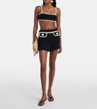 Adriana Degreas High-rise cotton-blend terry shorts