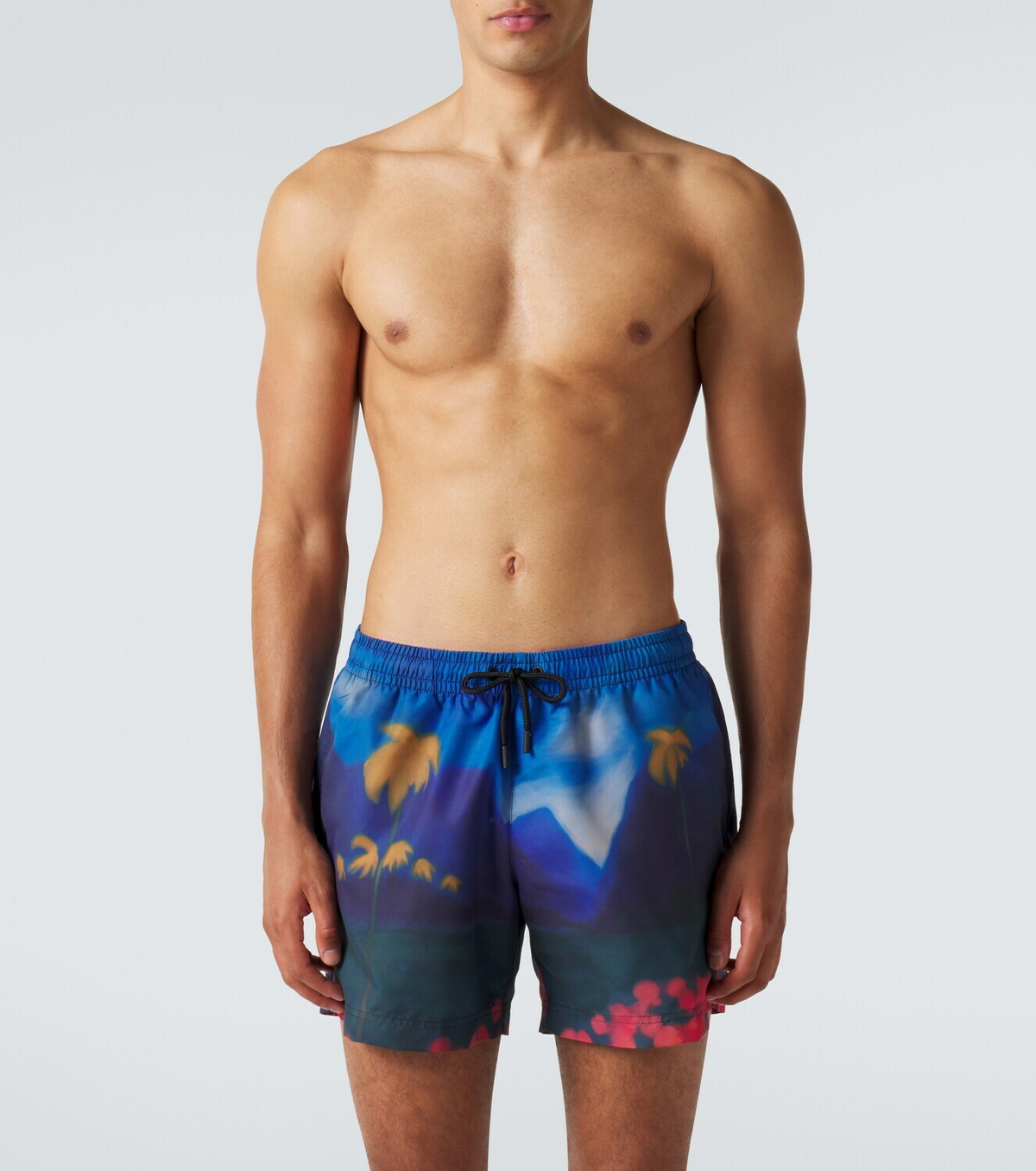 Commas Printed swim trunks