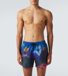 Commas Printed swim trunks