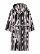 Missoni Home - Clint Striped Cotton-Terry Hooded Robe - Black