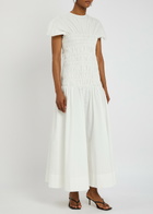 Clea Piera Cotton-poplin Midi Dress White