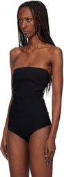 Courrèges Black Bustier Lingerie Jersey Bodysuit