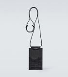 Maison Margiela Croc-effect leather phone pouch