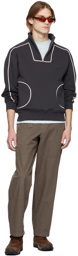 Jacquemus Navy 'Le Sweatshirt Linha' Zip-Up Sweatshirt