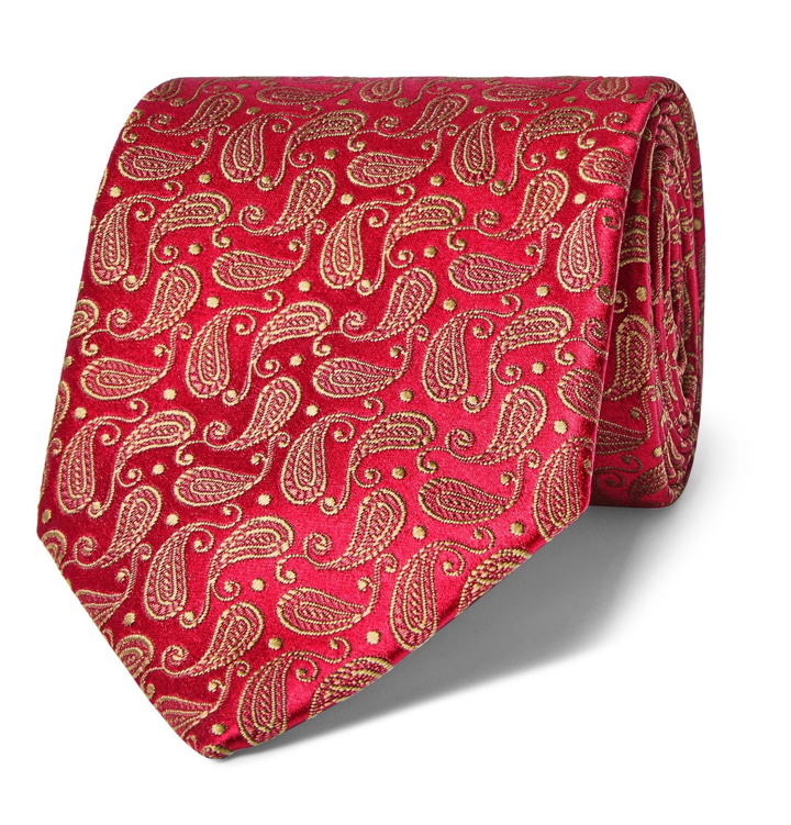 Photo: Charvet - 8.5cm Paisley Silk-Jacquard Tie - Red