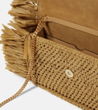 Oscar de la Renta O Pochette fringed raffia clutch