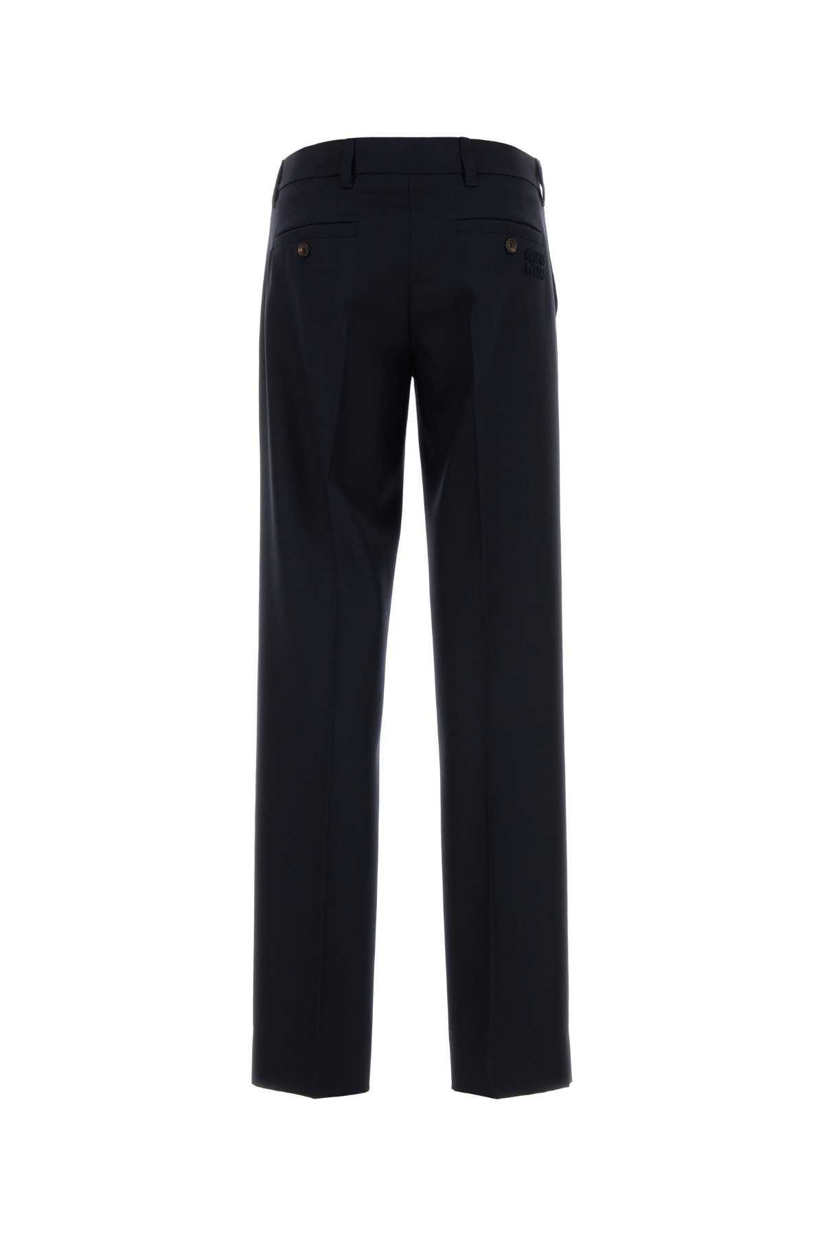パンツ MiuMiu SS25 Navy blue gabardine pant Miu Miu Navy Blue Gabardine Pant Miu Miu