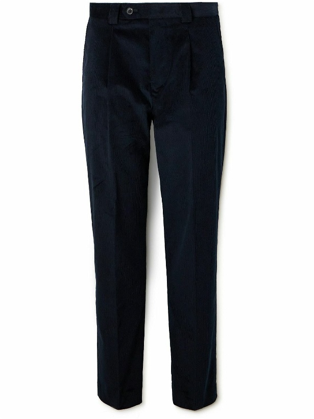 Photo: Paul Smith - Pienza Stretch Cotton and Wool-Blend Corduroy Suit Trousers - Blue