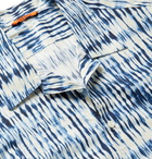 Barena - Camp-Collar Tie-Dyed Cotton Half-Placket Shirt - Blue