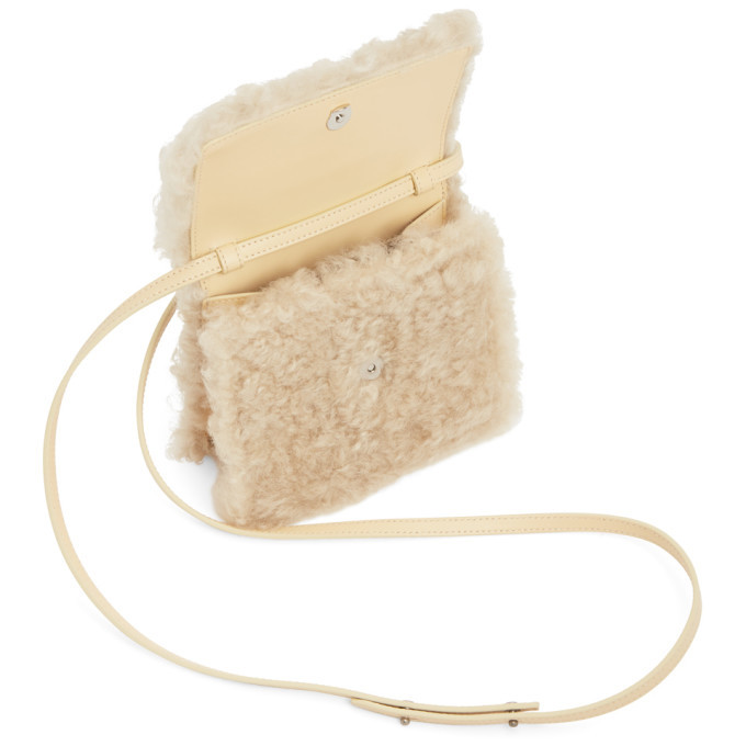 Off white shearling bag sale