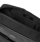 Hugo Boss - Meridian Cross-Grain Leather Trimmed Nylon Wash Bag - Black