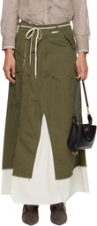 Maison MIHARA YASUHIRO Khaki Cargo Pants Pasted Midi Skirt