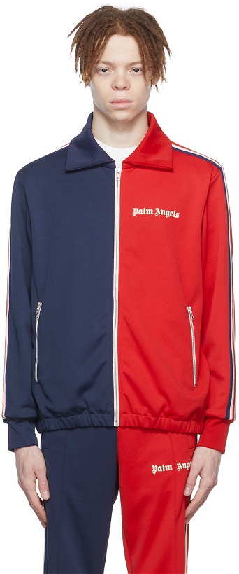 Photo: Palm Angels Navy & Red Polyester Sweatshirt