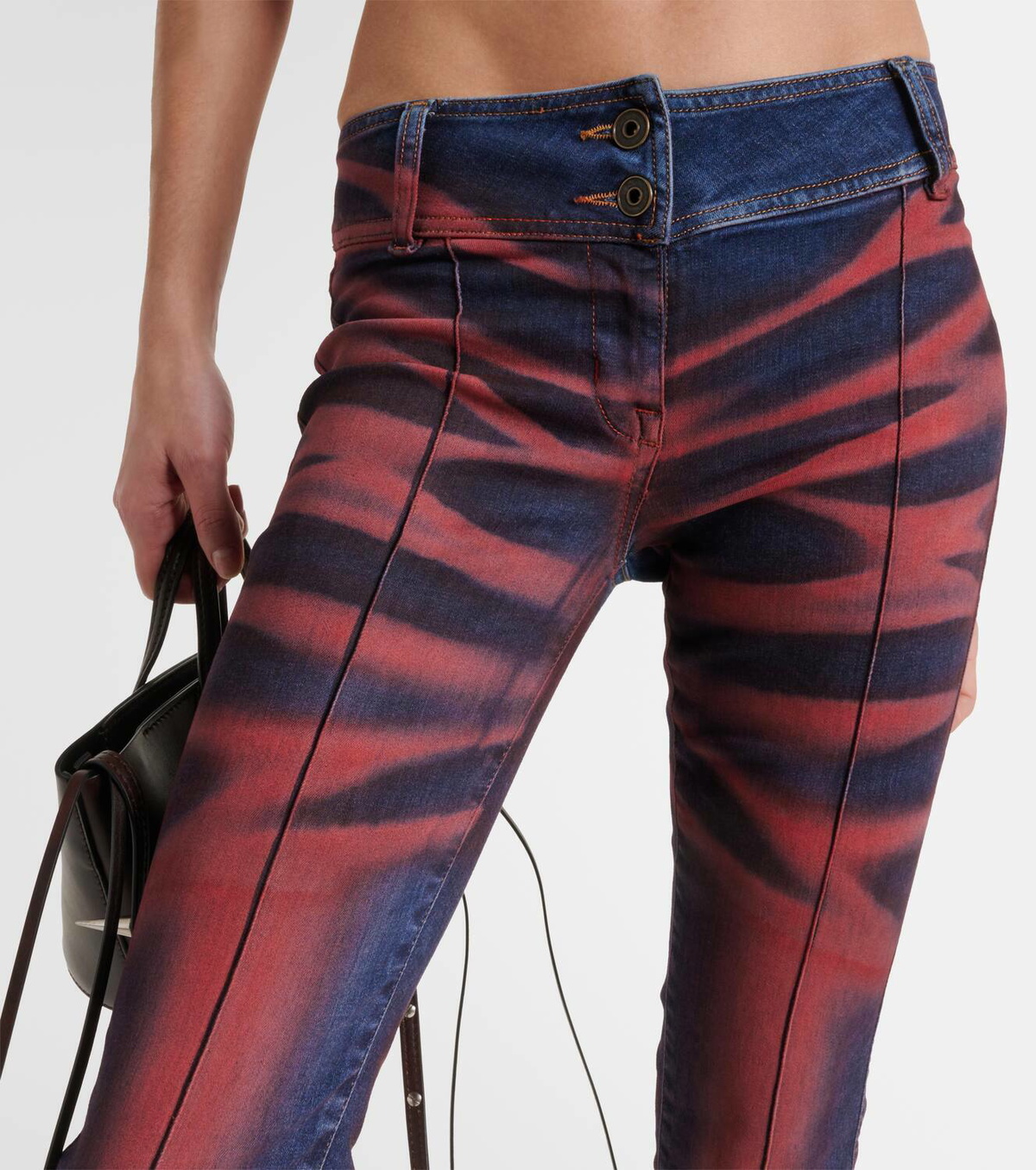 KNWLS Harley printed low-rise flared jeans